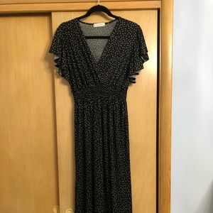 Black polk a dot maxi dress